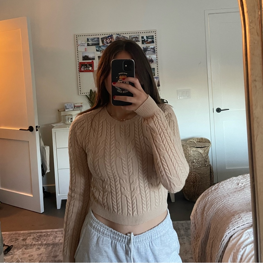 **SOLD***Princess Polly McCarthy Beige Cable Knit Sweater Size M/L but fits s
